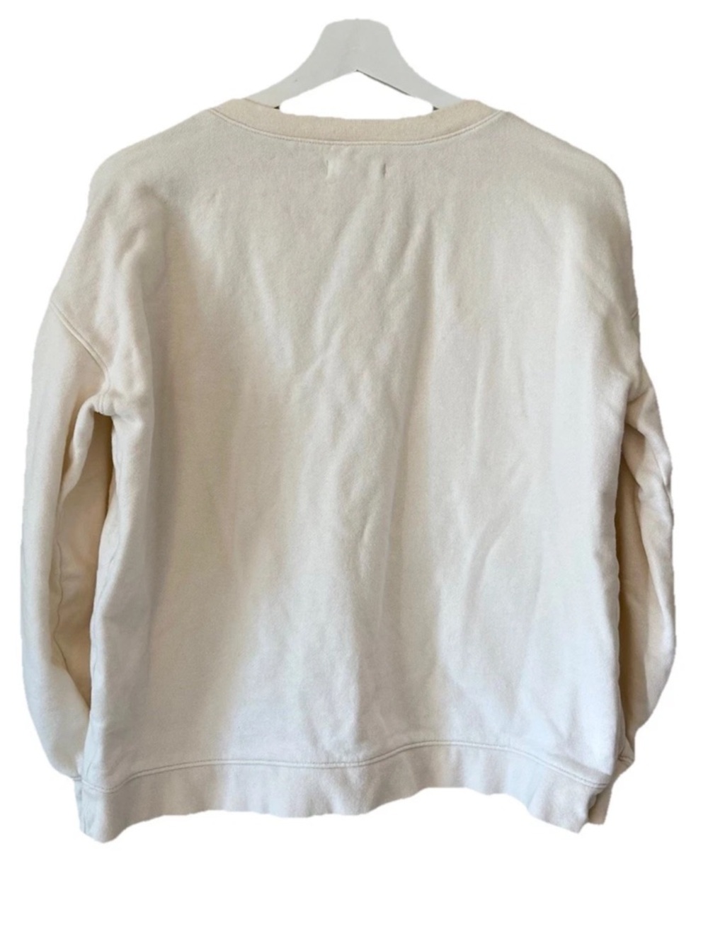 Madewell Lace-Up Henley Crewneck Sweatshirt in Cream - Women Size S - Picture 9 of 9